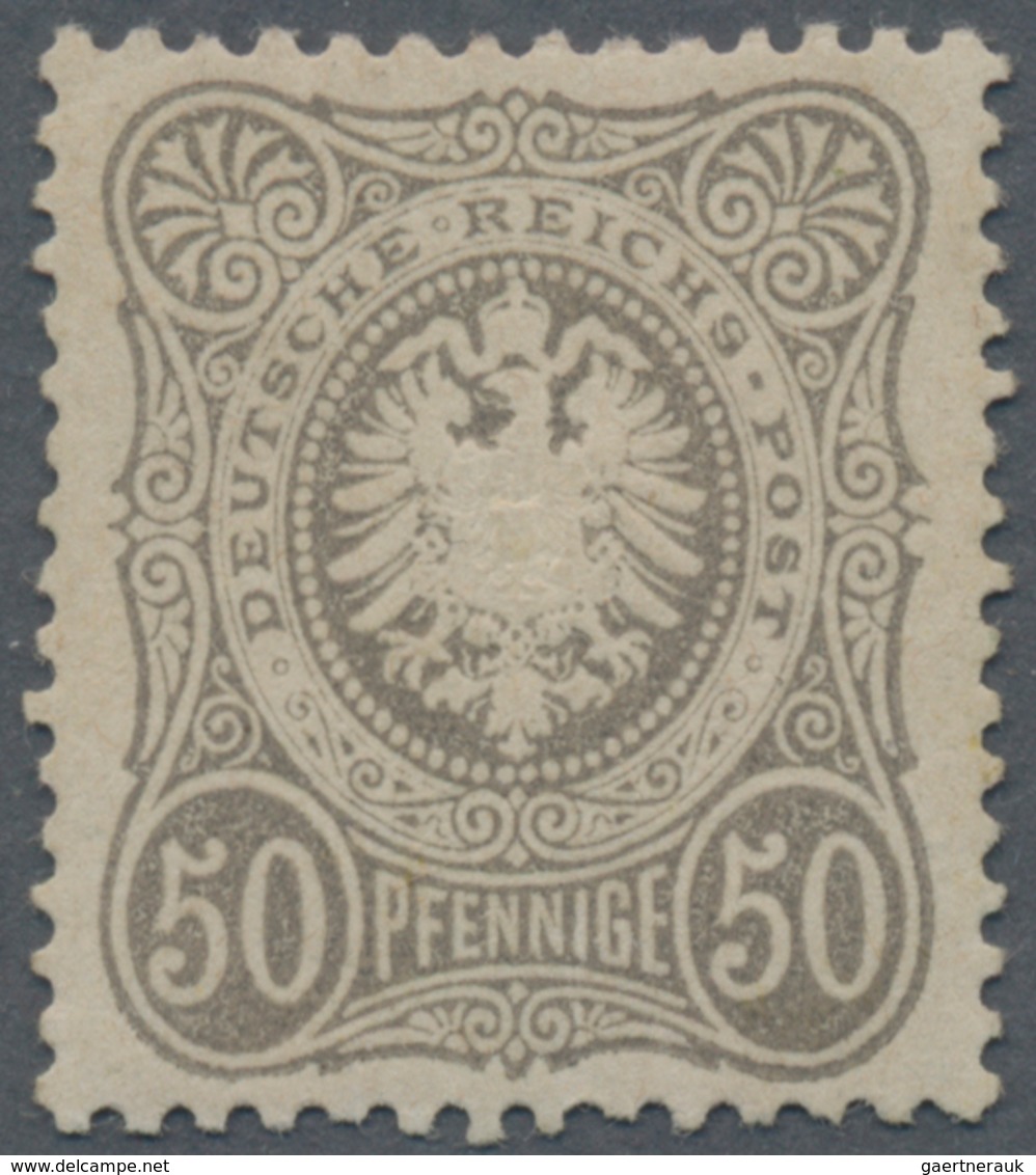 Deutsches Reich - Pfennige: 1875, Freimarke 50 Pfennige Grau, Tadellos Ungebrauchtes Exemplar, Laut - Brieven En Documenten