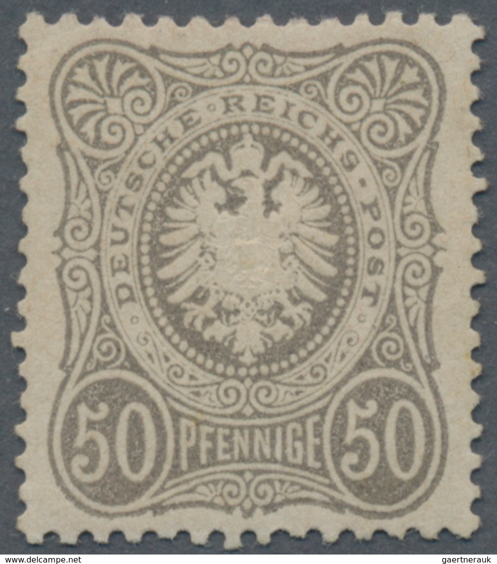 Deutsches Reich - Pfennige: 1875, Freimarke 50 Pfennige Grau, Tadellos Ungebrauchtes Exemplar, Laut - Lettres & Documents