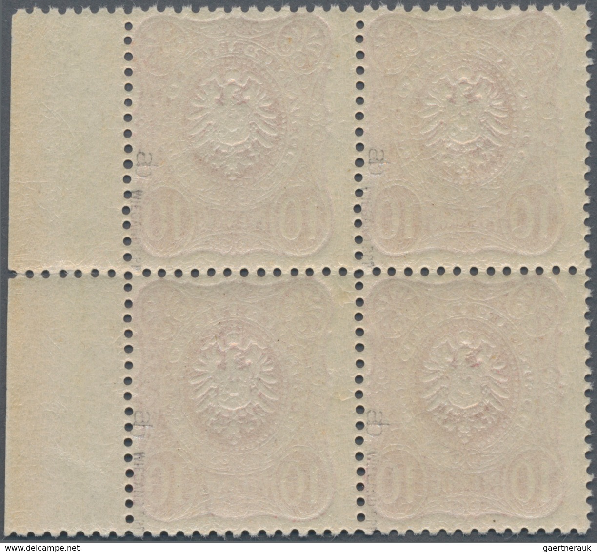 Deutsches Reich - Pfennig: DEUTSCHES REICH, 10 Pfg. Frühauflage Im Postfrischen Rand-Viererblock. Re - Unused Stamps