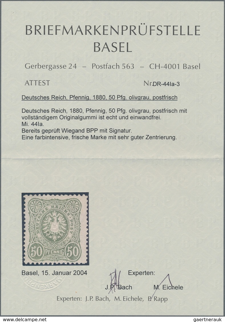 Deutsches Reich - Pfennig: 1880, 50 Pfennig Olivgrau, Frühauflage, Sauber Ungebraucht, Gut Gezähnt U - Unused Stamps