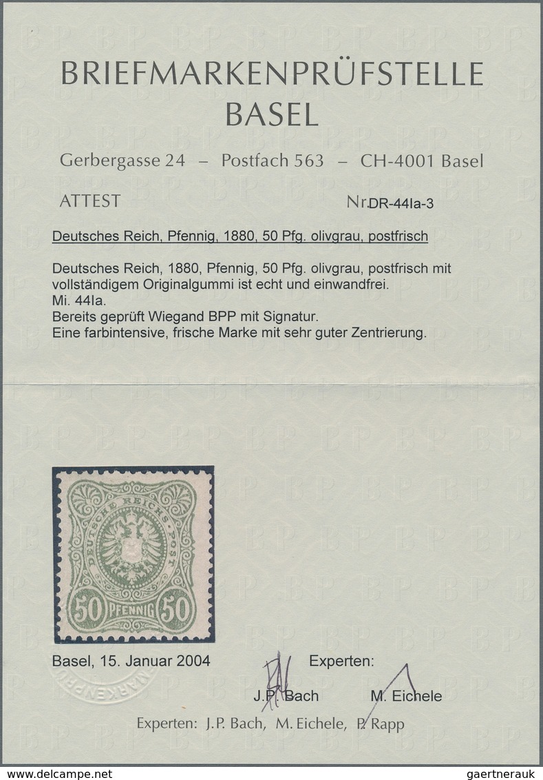 Deutsches Reich - Pfennig: 1880, 50 Pfennig Olivgrau, Frühauflage, Sauber Ungebraucht, Gut Gezähnt U - Ongebruikt