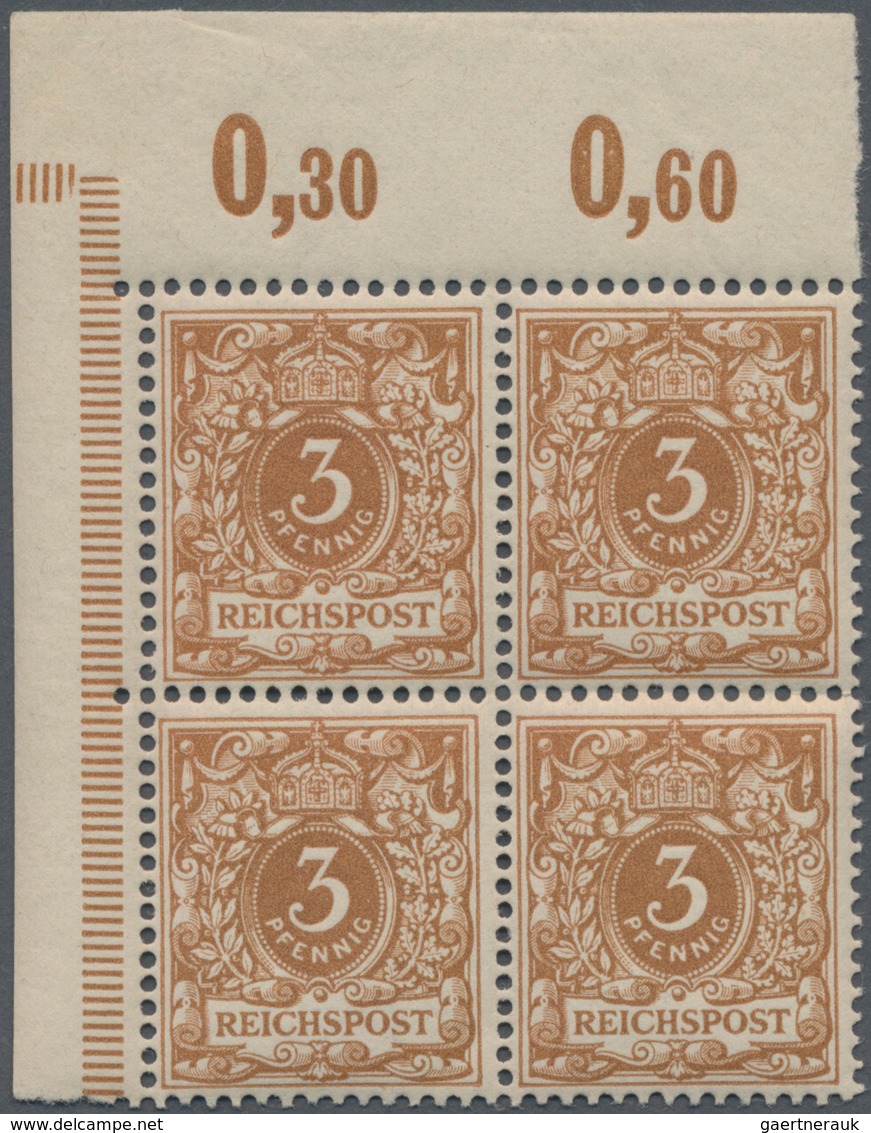 Deutsches Reich - Krone / Adler: 1899, Postfrischer Ungefalteter Viererblock Aus Der Linken Oberen B - Unused Stamps