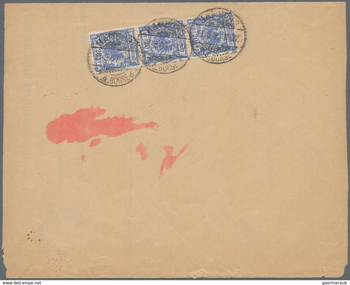 Deutsches Reich - Krone / Adler: 11.5.1900, 20 Pfg. Krone/Adler Als Senkrechter 3er-Streifen Rücksei - Unused Stamps