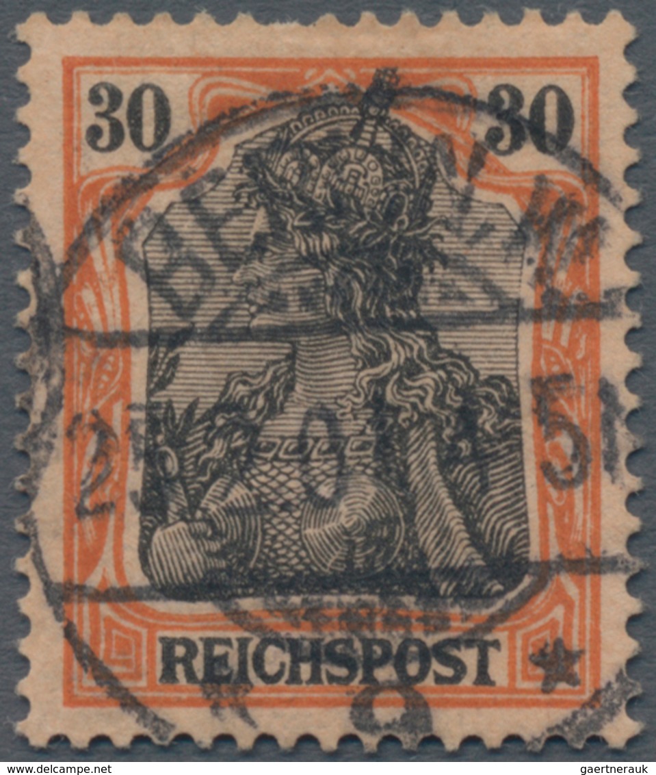 Deutsches Reich - Germania: 1900, 30 Pfg. Germania Reichspost Mit Sogenannter "fetter Inschrift", Di - Autres & Non Classés