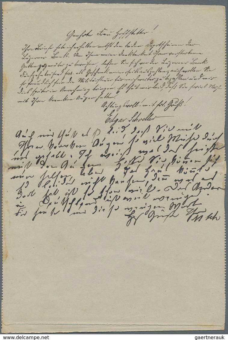 Deutsches Reich - Germania: 1900, 30 Pf Reichspost Als Zusatzfrankatur Auf R-Kartenbrief Von Wiesbad - Other & Unclassified