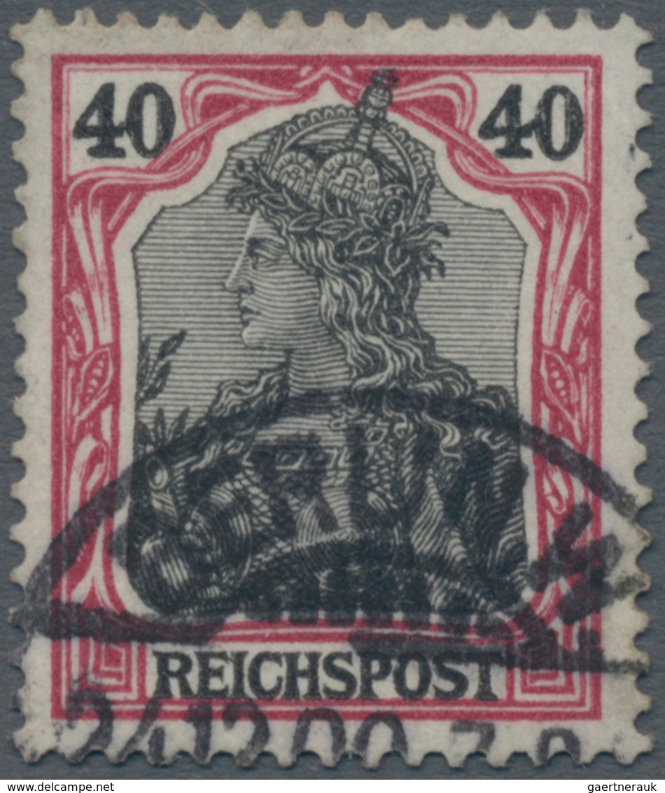 Deutsches Reich - Germania: 1900, 40Pf. GERMANIA, Karmin Auf Schwarz, Sog. Erstdruck Mit Fetter Insc - Andere & Zonder Classificatie