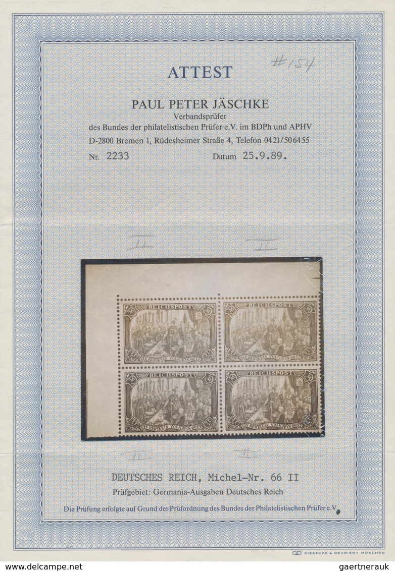 Deutsches Reich - Germania: 1900, 5 Mark Reichspost Type II Als Postfrisches (auch Eckrand), Luxusst - Andere & Zonder Classificatie