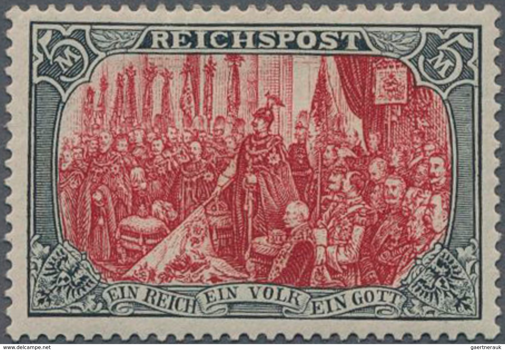 Deutsches Reich - Germania: 1900, 5 Mark Reichspost, Typ II, Farbfrisch, In Guter Zähnung, Mi. 480,- - Autres & Non Classés