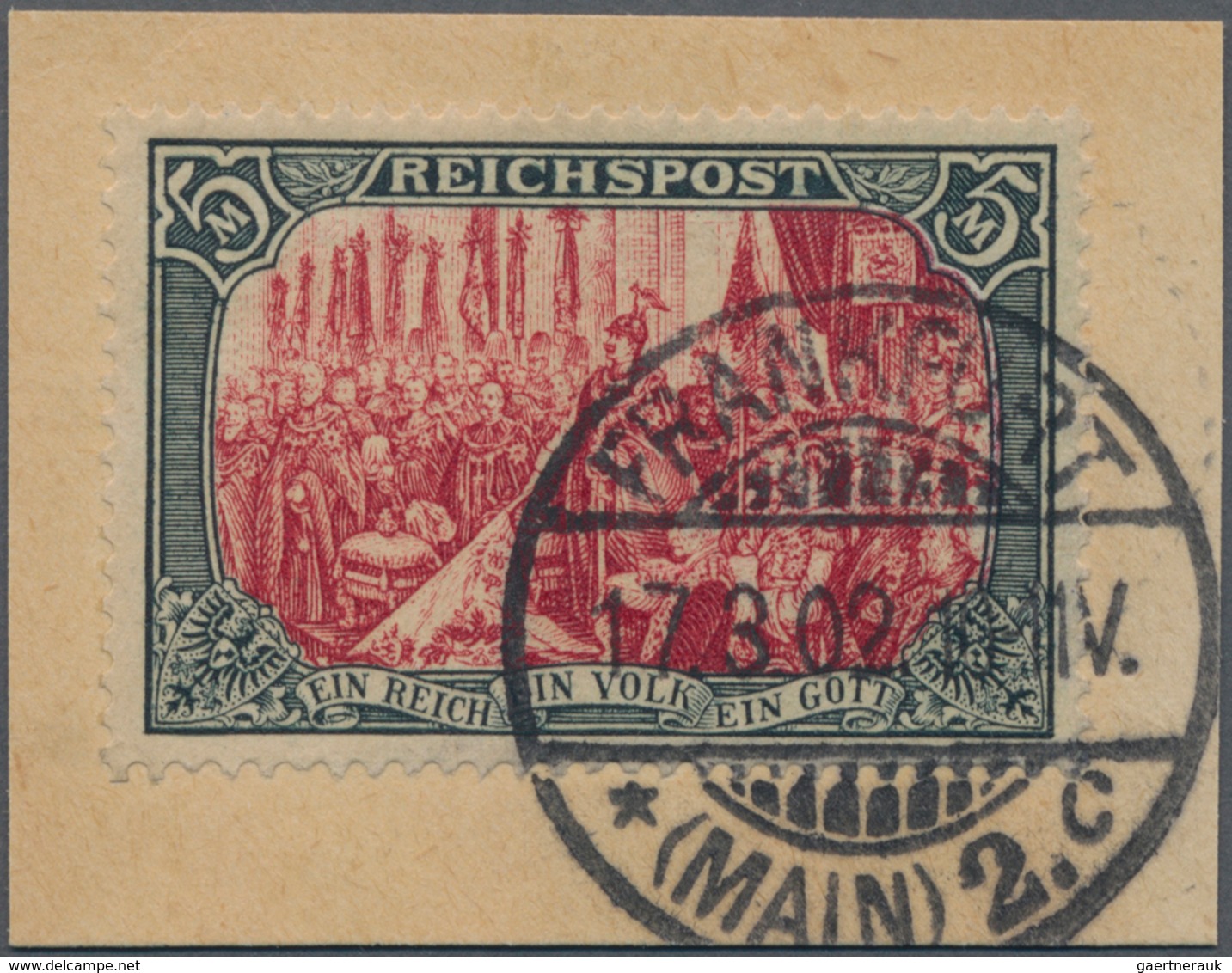 Deutsches Reich - Germania: 1902. Reichspost 5 Mark Type I Mit Nur Weißer Nachmalung Auf Perfektem L - Autres & Non Classés