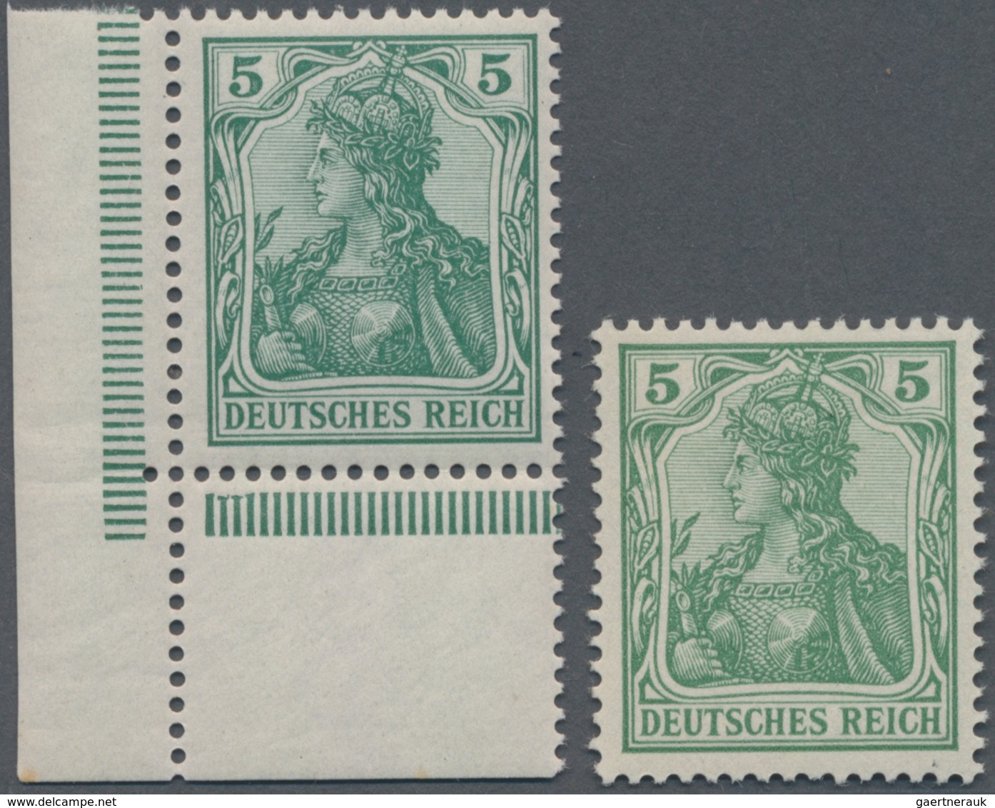 Deutsches Reich - Germania: 1902. Germania 5 Pf In Der Guten A-Farbe. Postfrisches, Ungefaltetes ER- - Autres & Non Classés