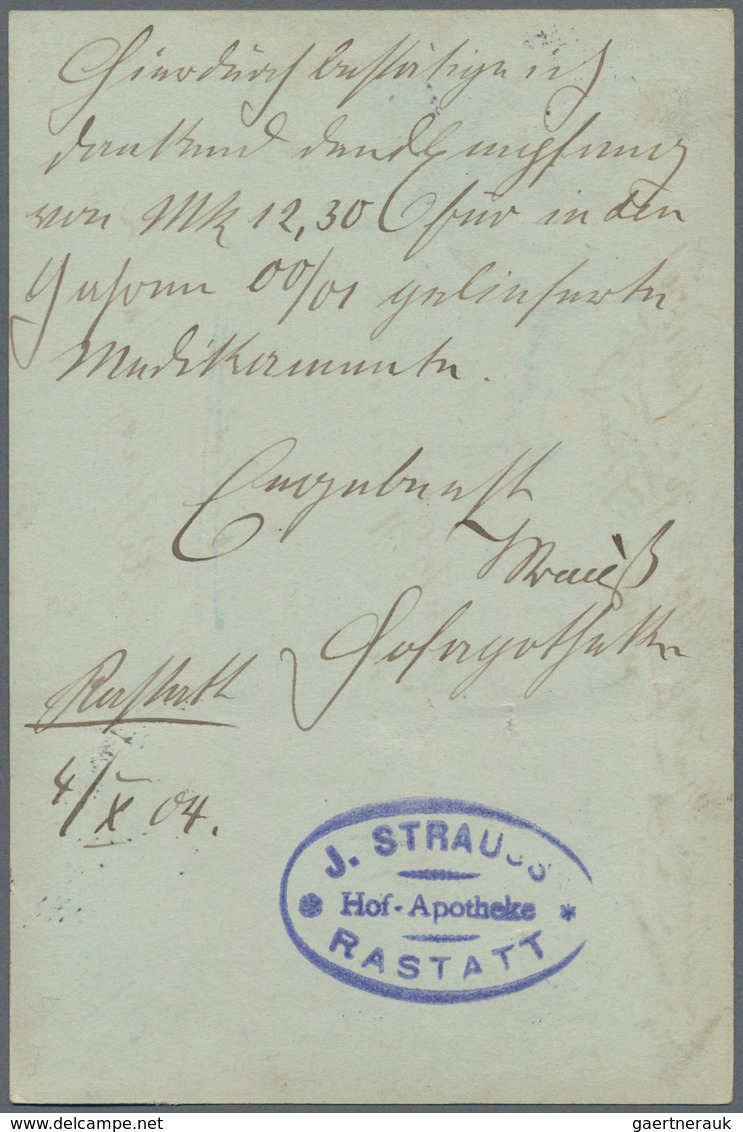 Deutsches Reich - Germania: 1904/1908, 2 Pf Orts-Ganzsachenkarte Mit Zfr 10 Pf Rotkarmin Als Nachnah - Sonstige & Ohne Zuordnung