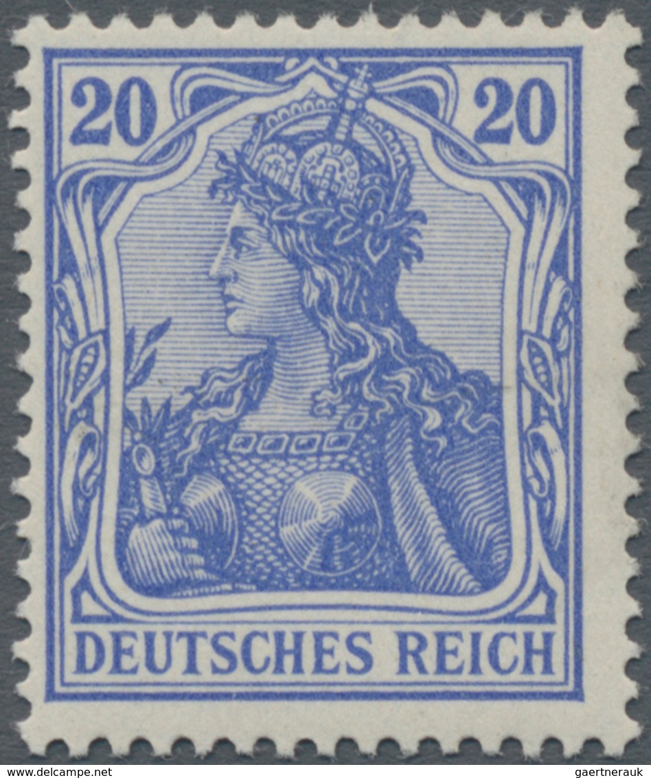 Deutsches Reich - Germania: 1902, Germania 20 Pf. "DEUTSCHES REICH" Seltene B-Farbe Lila-ultramarin - Sonstige & Ohne Zuordnung