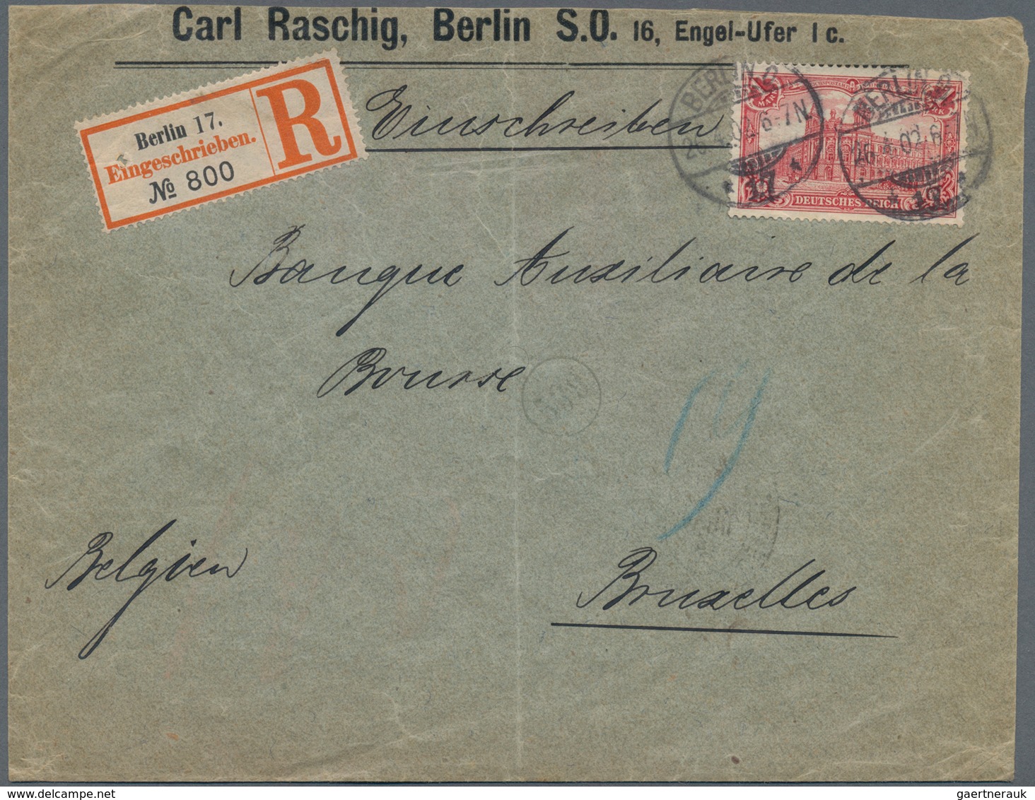 Deutsches Reich - Germania: 1902, 1 M. Dunkelkarminrot (leuchtend Gelblichrot Quarzend), 26:17 Zähnu - Other & Unclassified
