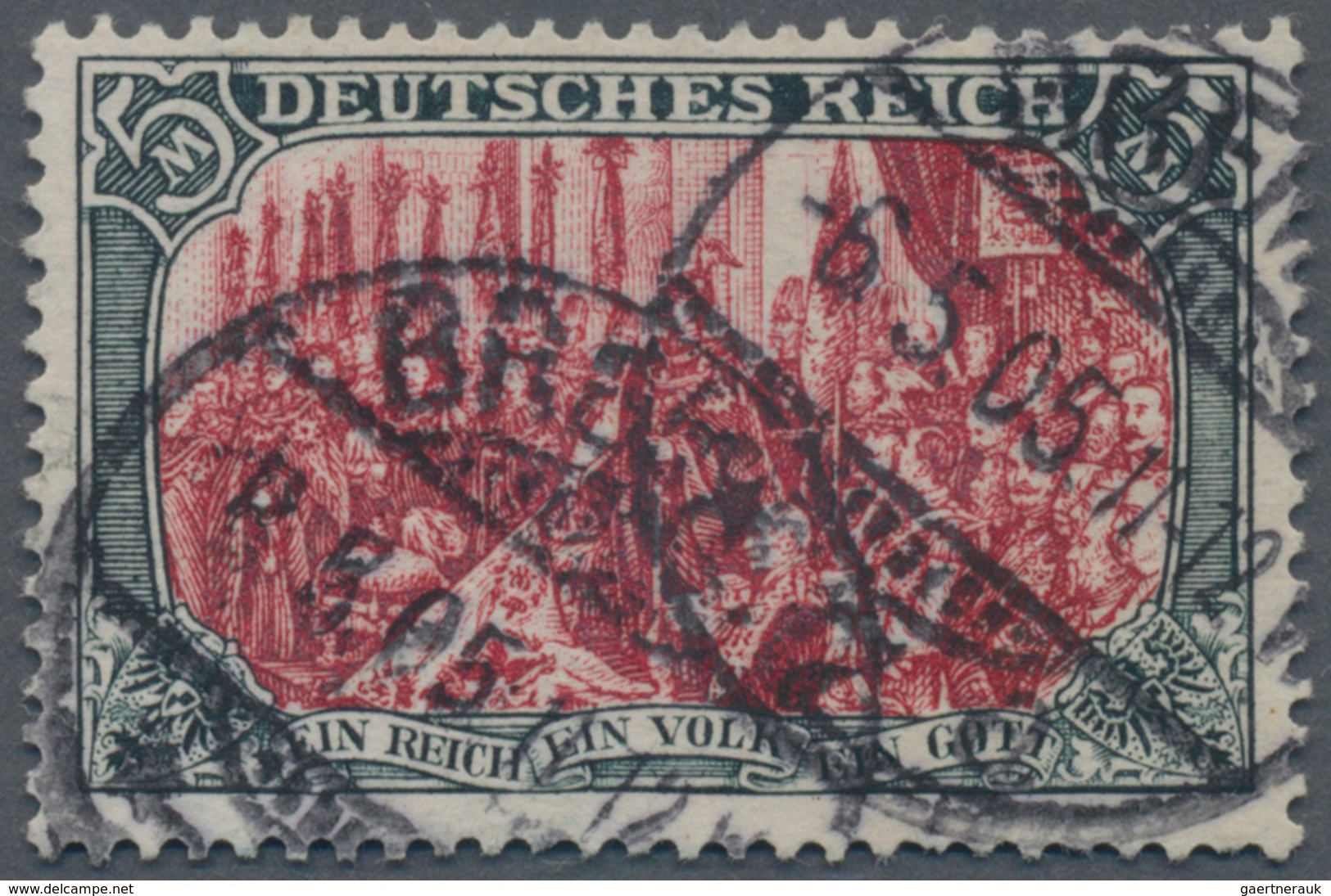 Deutsches Reich - Germania: 1902, 5 M. Grünschwarz/dunkelkarmin (karmin Bis Bräunlichlila Quarzend) - Other & Unclassified