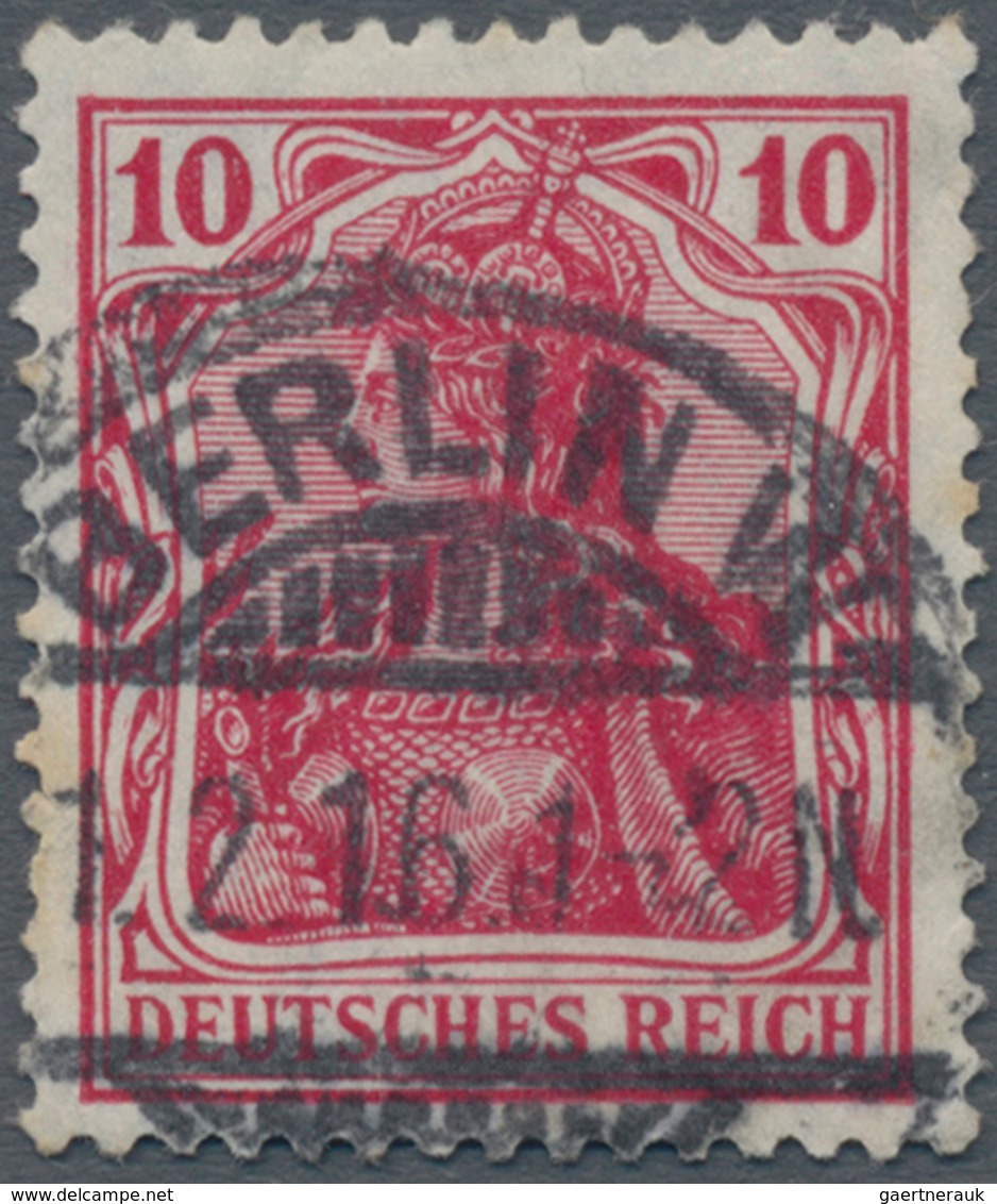 Deutsches Reich - Germania: 1915, 10 Pfg. Kriegsdruck Dunkelilarot, Sauber Gestempeltes Prachtstück - Sonstige & Ohne Zuordnung