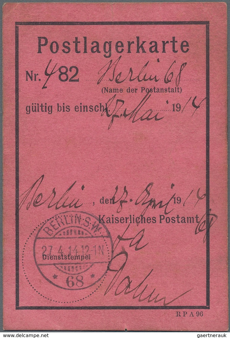 Deutsches Reich - Germania: 1914, 25 Pf Germania Entwertet Mit DBS "BERLIN S.W." Als Gebühr Auf "Pos - Sonstige & Ohne Zuordnung