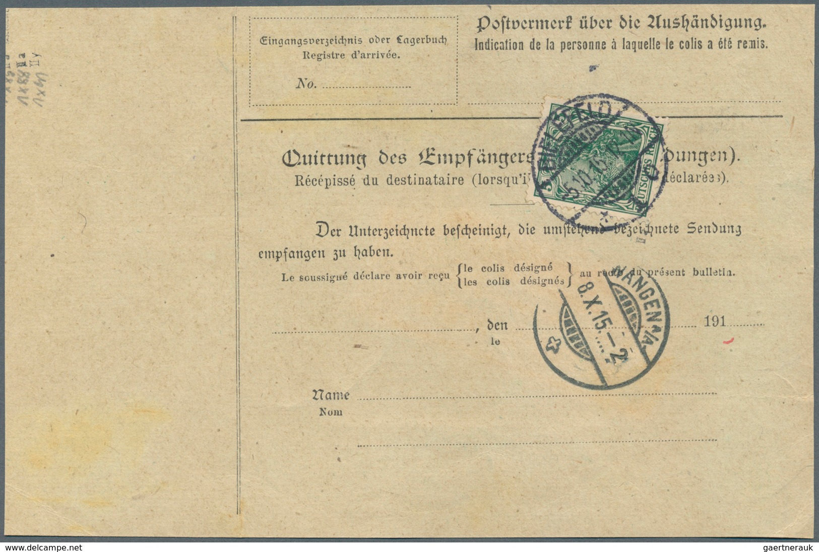 Deutsches Reich - Germania: 1915, 5.10., Germania 25 Pf Metallisch Glänzend, 50 Pf U. Rs 5 Pf Auf Au - Other & Unclassified