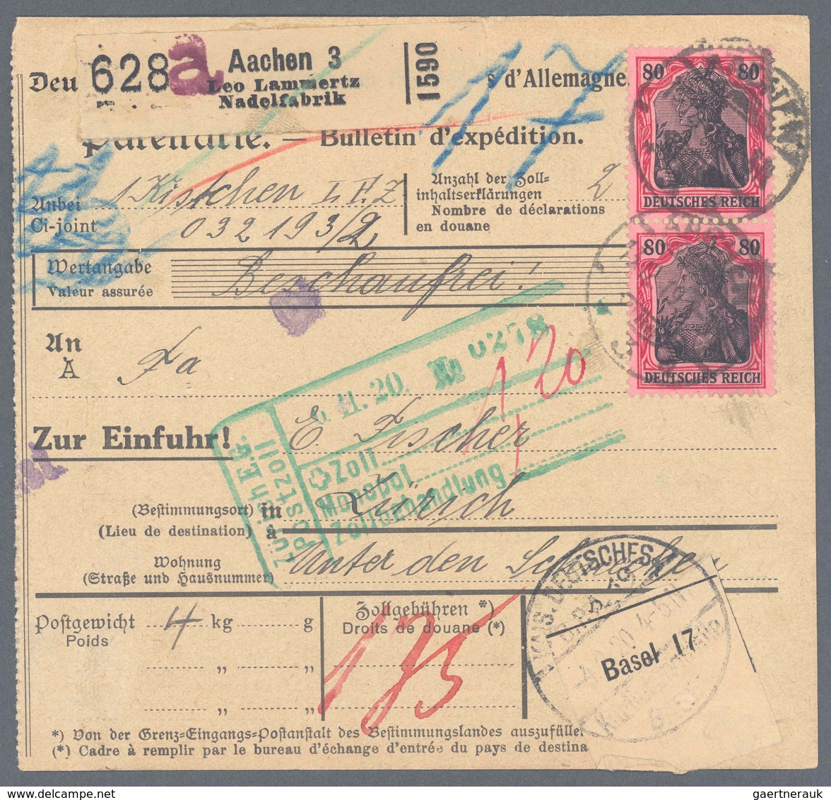 Deutsches Reich - Germania: 1918, Kriegsdruck 80 Pf Karmin (metallisch Glänzend) Rotschwarz Auf Hell - Other & Unclassified
