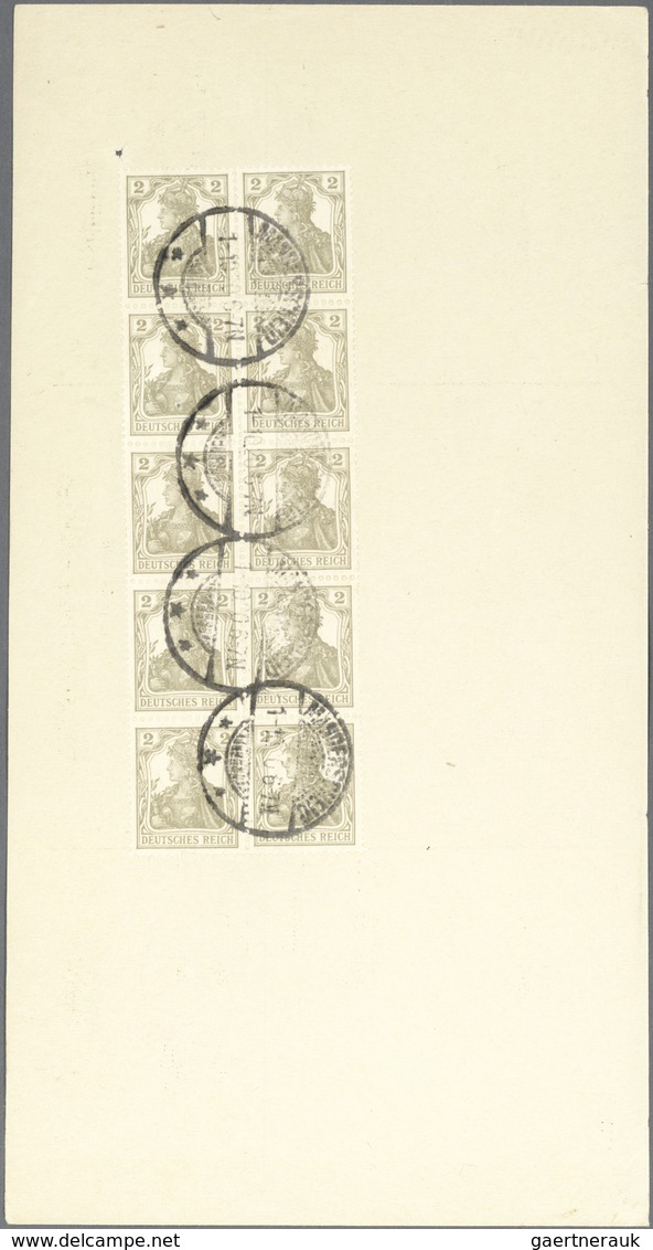 Deutsches Reich - Inflation: 1920, 2 Pf Germania (10x) Auf Formular "Gesprächsanmeldung Der Hilfsste - Storia Postale