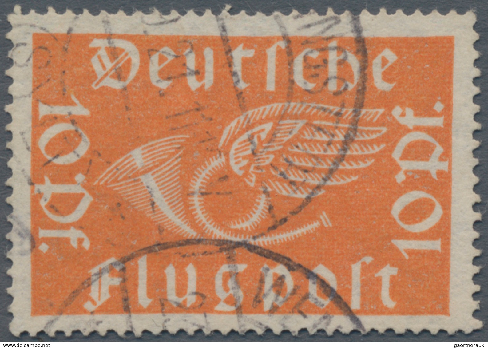 Deutsches Reich - Inflation: 1919, Flugpostmarke 10 Pf Orange Auf Wolkigem, Wasserzeichenähnlichem P - Lettres & Documents