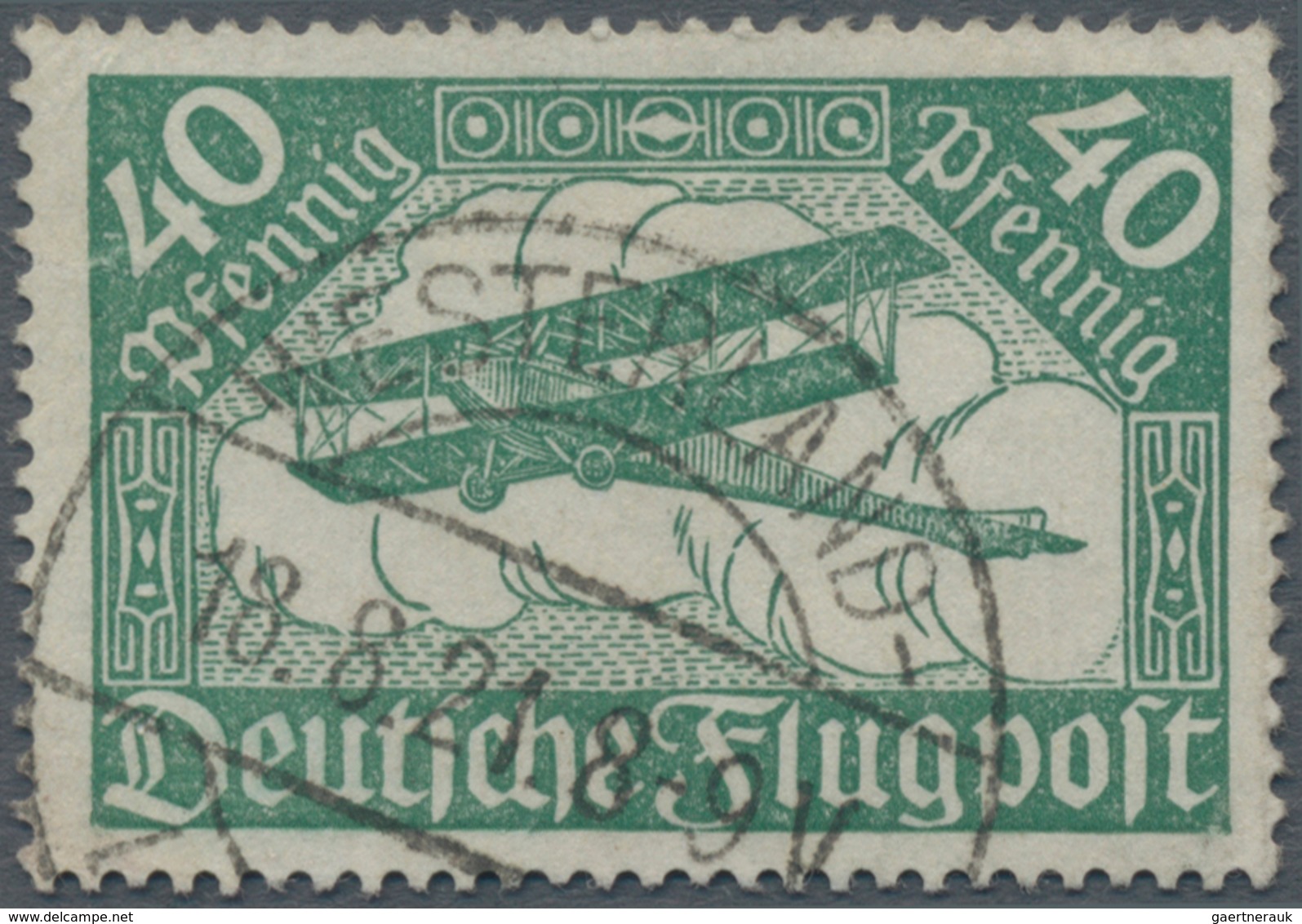 Deutsches Reich - Inflation: 1919, 40 Pf. FLUGPOST In Der Seltenen Farbe "blassgrün" Als Gestempelte - Brieven En Documenten