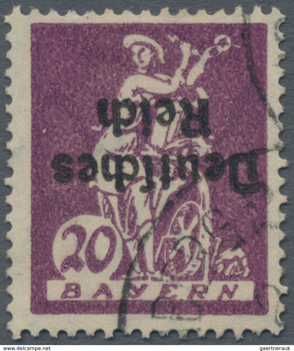 Deutsches Reich - Inflation: 1920, 20 Pf. Bayern Abschied Mit Kopfstehendem Aufdruck Gebraucht Mit A - Briefe U. Dokumente