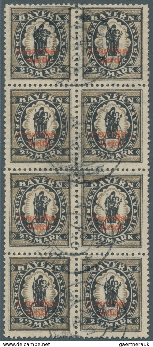 Deutsches Reich - Inflation: 1920, 2½ Mark Abschiedsserie, Steindruck, Gestempelter 8er-Block, Tadel - Brieven En Documenten