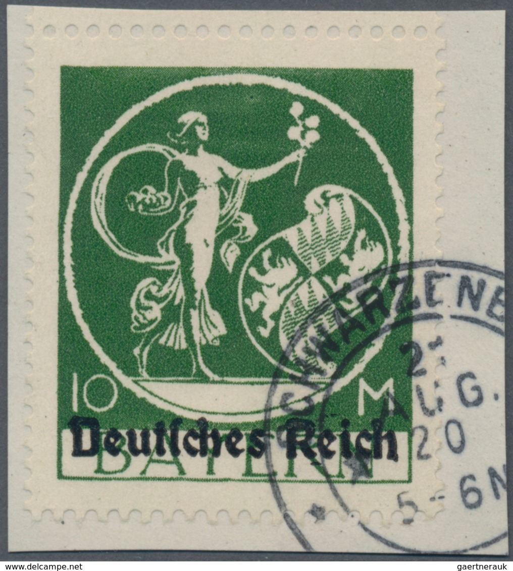 Deutsches Reich - Inflation: 1920, 10 M Abschiedsserie Von Bayern Mit Aufdruck Und ABART "R" In Reic - Lettres & Documents