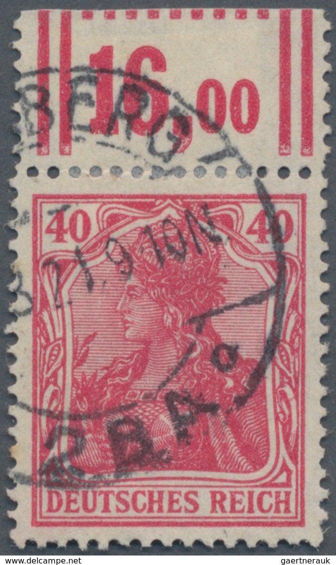 Deutsches Reich - Inflation: 1921, Germania 40 Pfg. Oberrandstück Im Walzendruck 2'9'2, Gestempelt, - Briefe U. Dokumente