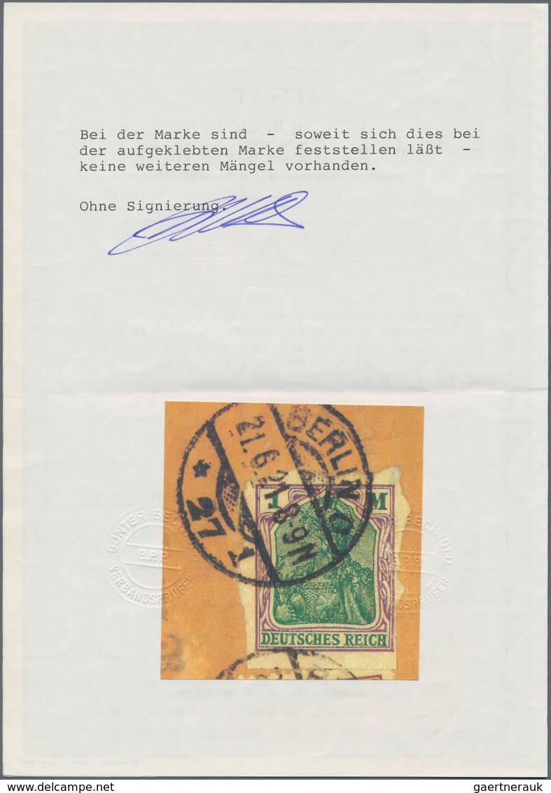 Deutsches Reich - Inflation: 1920, 1 M. Germania UNGEZÄHNT Zusammen Mit Zwei Stück MiNr. 140 A Auf B - Brieven En Documenten