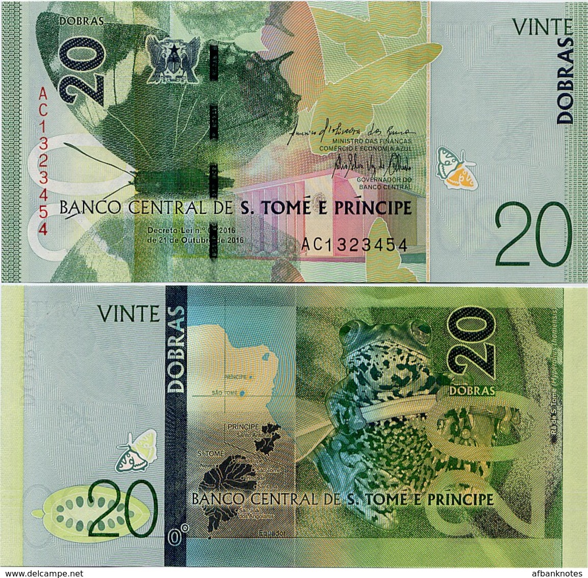 SAINT THOMAS & PRINCE       20 Dobras       P-72       21.10.2016 (2018)        UNC - San Tomé Y Príncipe