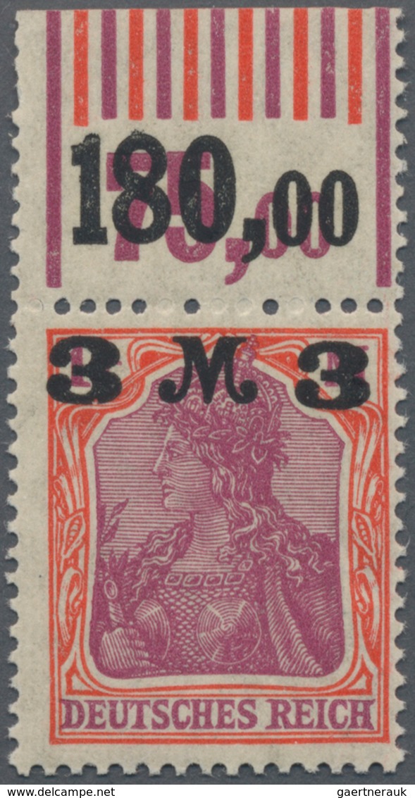 Deutsches Reich - Inflation: 1921. 3 Mk. Oberrandstück Im Walzendruck Mit Abart: "3 Tieferstehend". - Briefe U. Dokumente