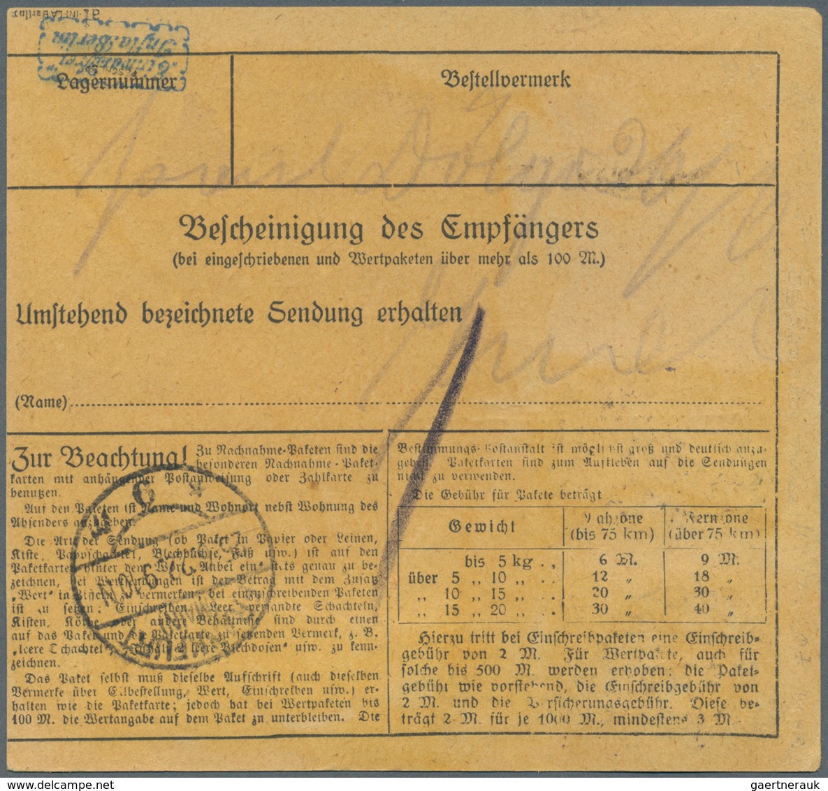 Deutsches Reich - Inflation: 1921. 20 Mk. Pflüger, KOPFSTEHENDER UNTERDRUCK, Mit 10 Mk. Karminrot, P - Covers & Documents