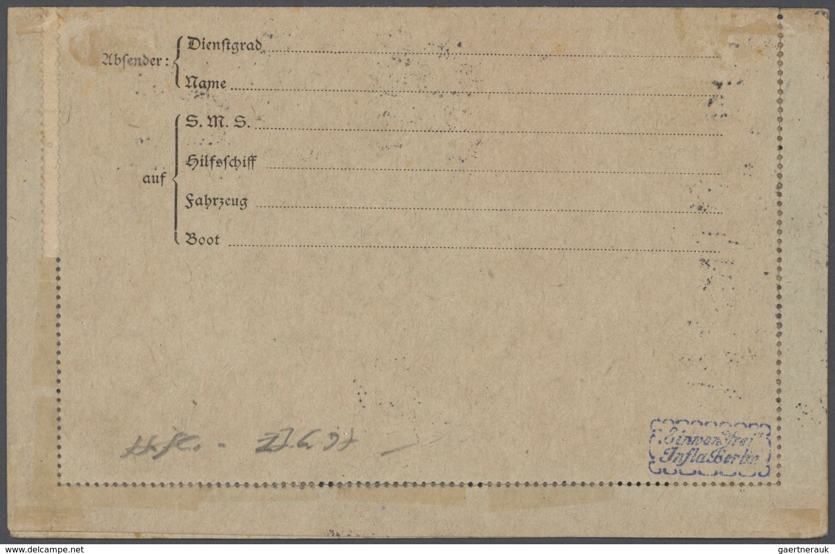 Deutsches Reich - Inflation: 1921, 5 Pfg. Ziffer Mit Wasserzeichen 2 Im Waagerechten Viererstreifen - Lettres & Documents