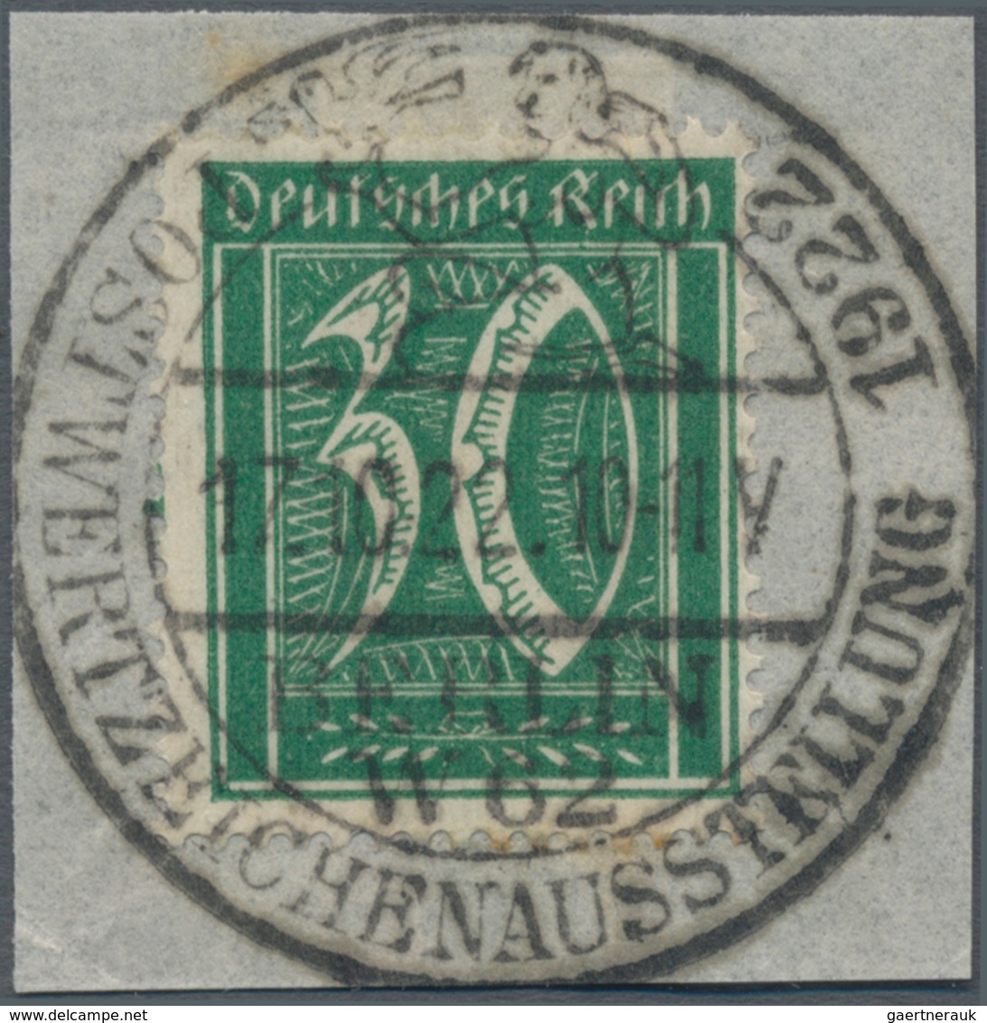 Deutsches Reich - Inflation: 1922, 30 Pf Ziffern Grün Auf Briefstück Mit Zentrischem Sonderstempel " - Brieven En Documenten