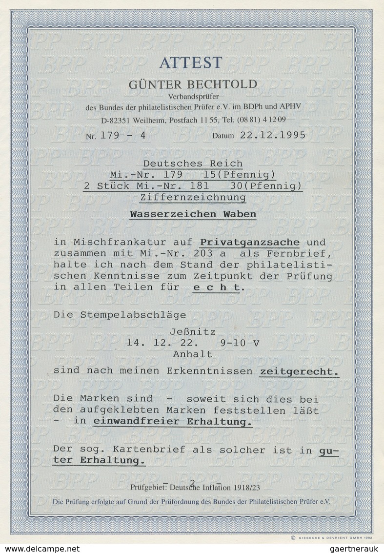 Deutsches Reich - Inflation: 1921, 30 Pfg. Ziffer Mit Wasserzeichen 2 Im Senkrechten Paar Mit Linkem - Brieven En Documenten