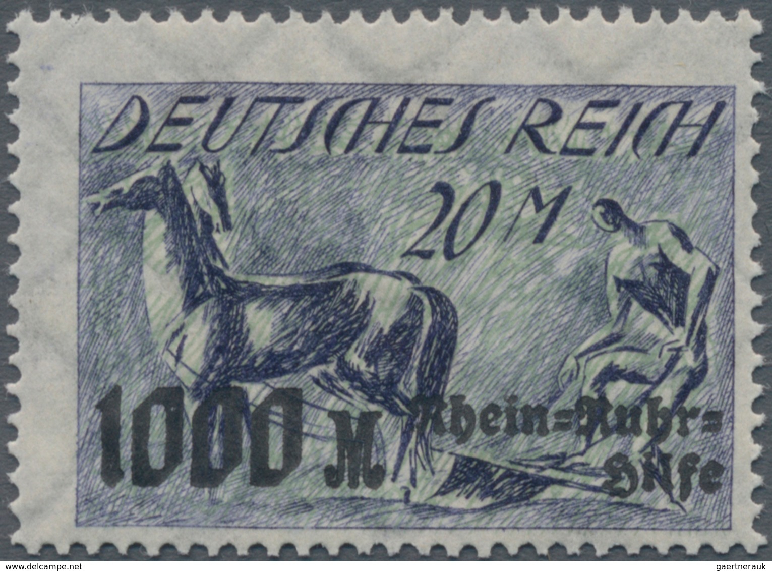 Deutsches Reich - Inflation: 1923, 250 Tsd A. 300 M Schwärzlichgelblichgrün, Oberrand-Viererblock Mi - Lettres & Documents
