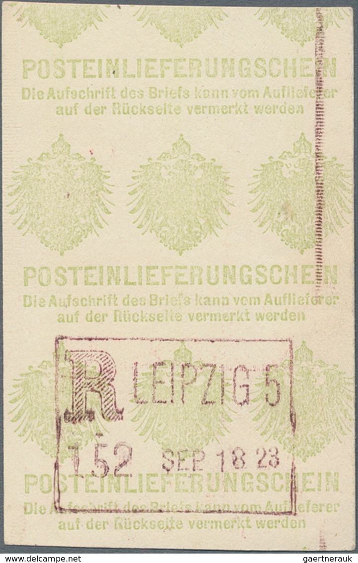 Deutsches Reich - Inflation: 1923, Einlieferungsschein Des Einschreibe-Versuchsautomaten "LEIPZIG 5" - Covers & Documents