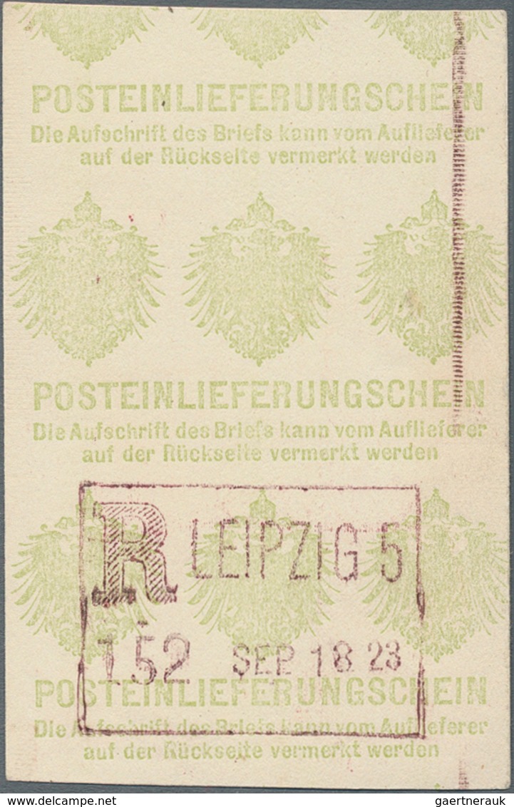 Deutsches Reich - Inflation: 1923, Einlieferungsschein Des Einschreibe-Versuchsautomaten "LEIPZIG 5" - Brieven En Documenten