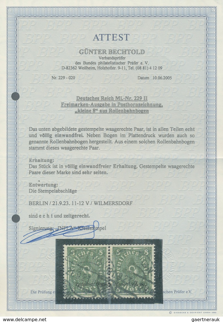 Deutsches Reich - Inflation: 1922, 8 M. Posthorn, Walzendruck (kleine, Magere 8) Im WAAGERECHTEN PAA - Covers & Documents