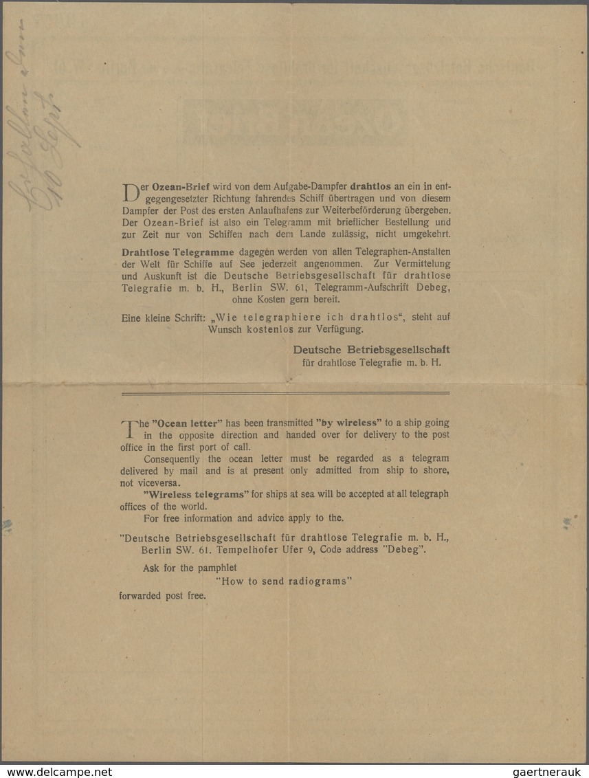 Deutsches Reich - Inflation: 1923, OZEAN-BRIEF, 10 X 20 Tsd A. 12 M U. 75 Tsd A. 1000 M, Portogerech - Brieven En Documenten