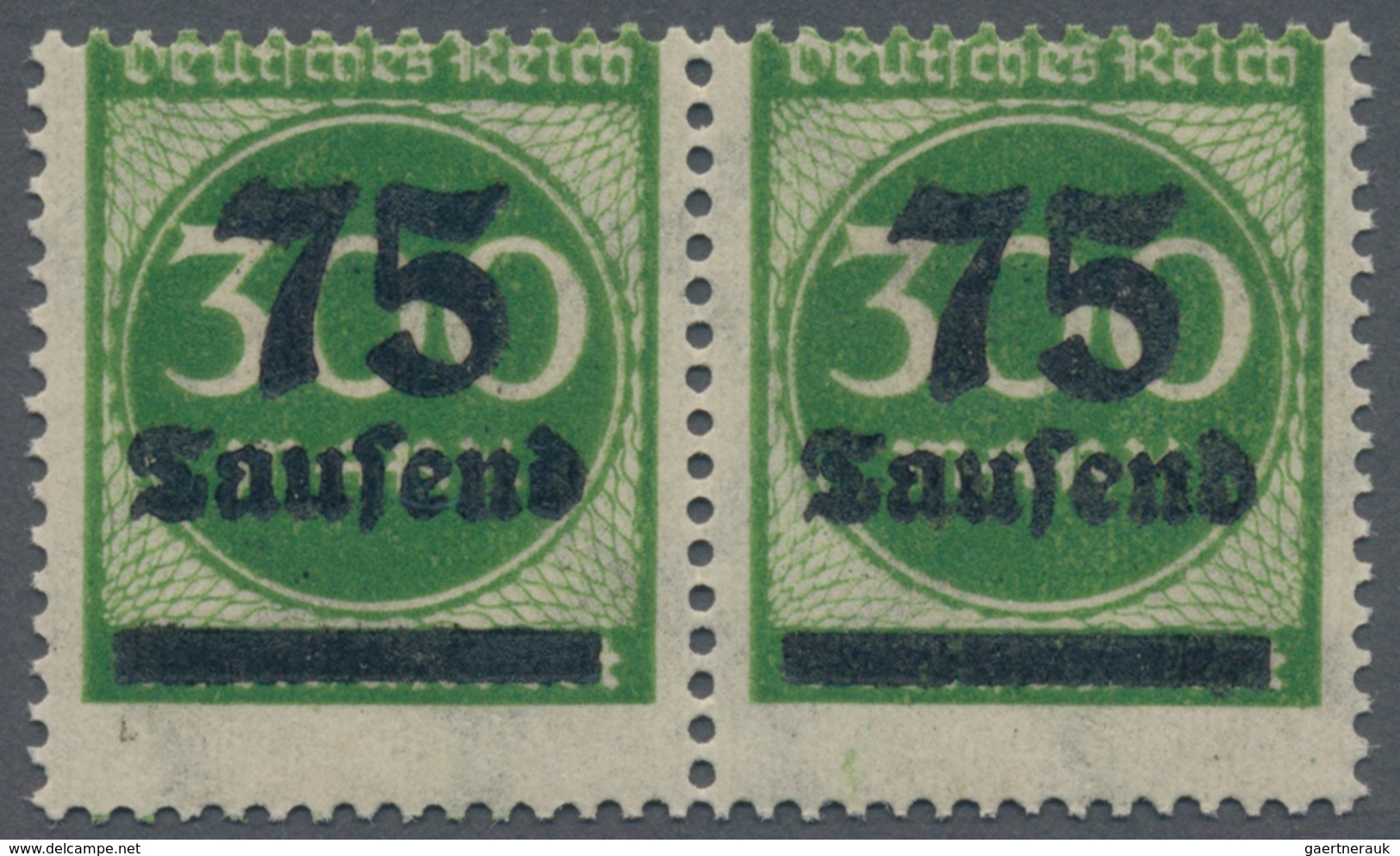 Deutsches Reich - Inflation: 1923, Freimarke Ziffern Im Kreis 75 Tsd Auf 300 M Mit DOPPELBILDDRUCK D - Brieven En Documenten