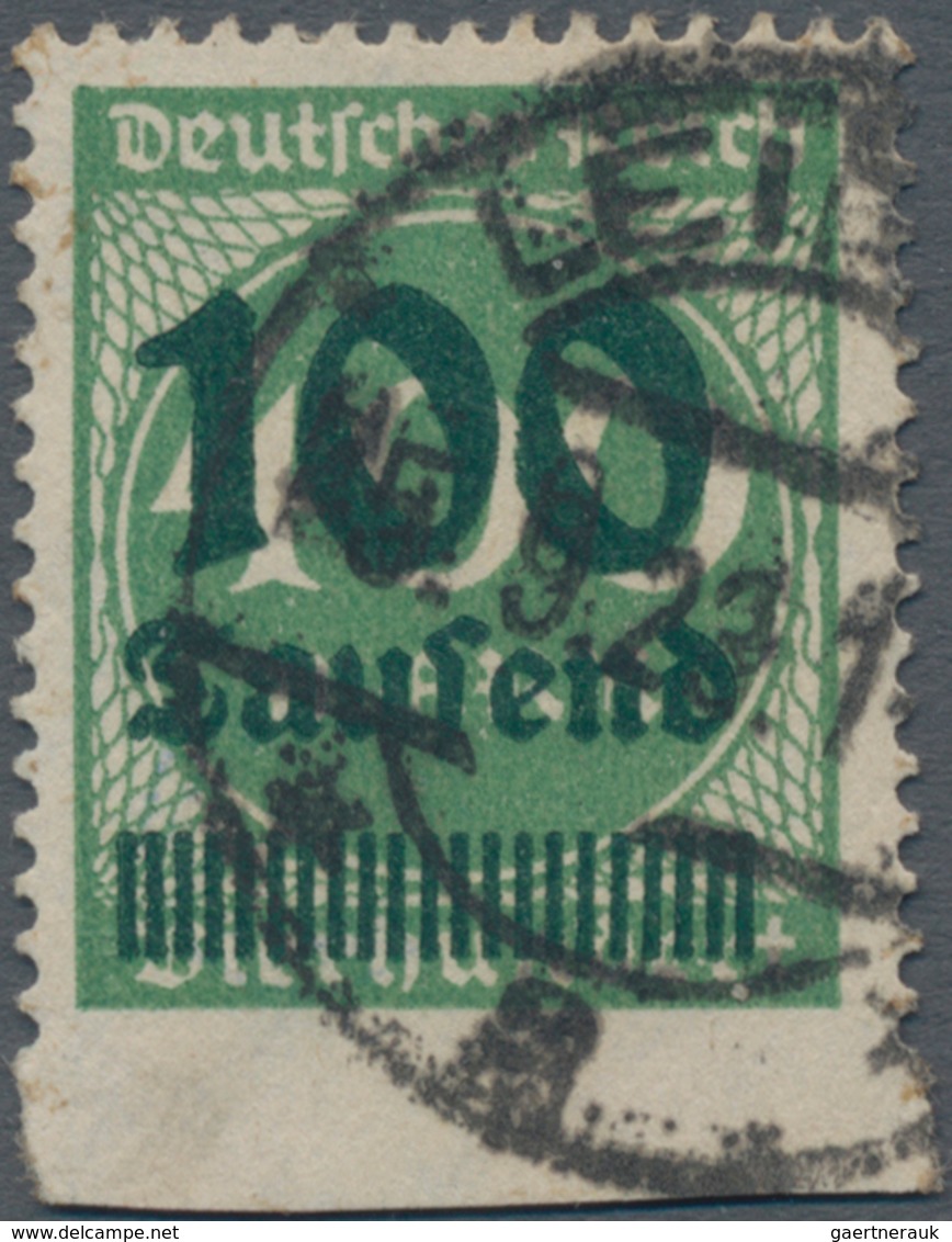Deutsches Reich - Inflation: 1923, 100 Tsd. Auf 400 Mark Grün UNTEN UNGEZÄHNT, Gestempeltes Bedarfss - Brieven En Documenten