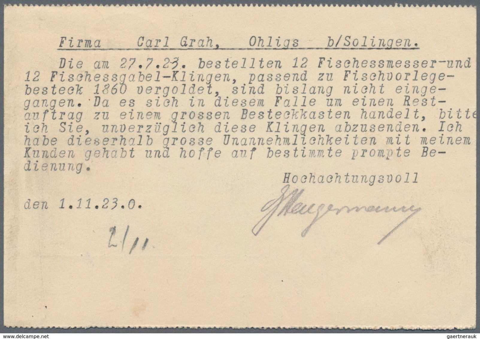 Deutsches Reich - Inflation: 1923, Viererblock 10 Mio M Dkl'zinnober, Durchstochen, Linke Untere Mar - Brieven En Documenten