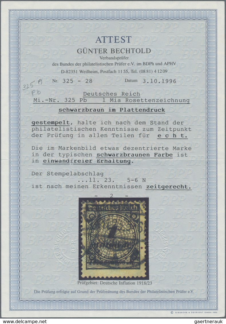 Deutsches Reich - Inflation: 1923, 1 Mrd. Gezähnt, Plattendruck In Schwarzbraun, Einwandfrei Gezähnt - Brieven En Documenten