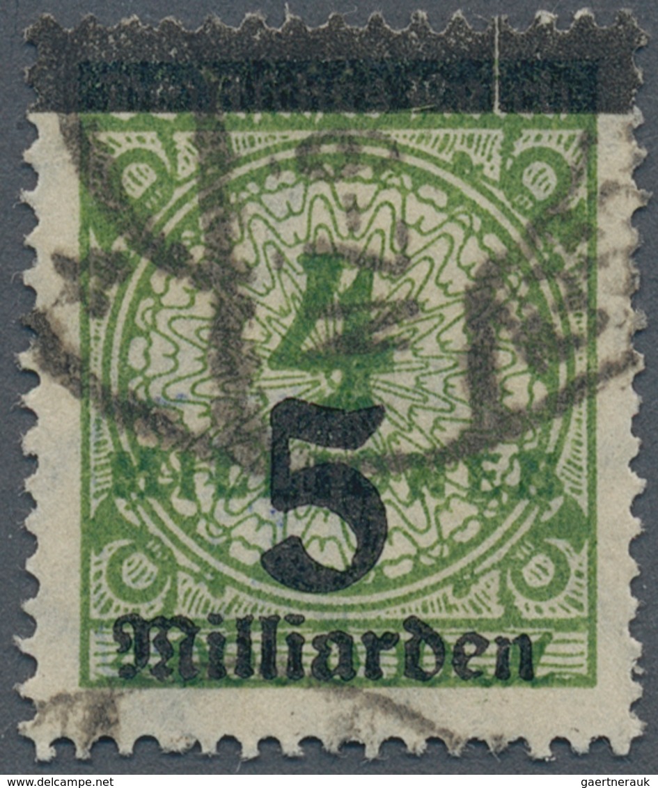 Deutsches Reich - Inflation: 1923, 5 Mrd. M. Auf 4 Mio. Mark, SPEKTAKULÄRE ABART: STARK SENKRECHT VE - Lettres & Documents