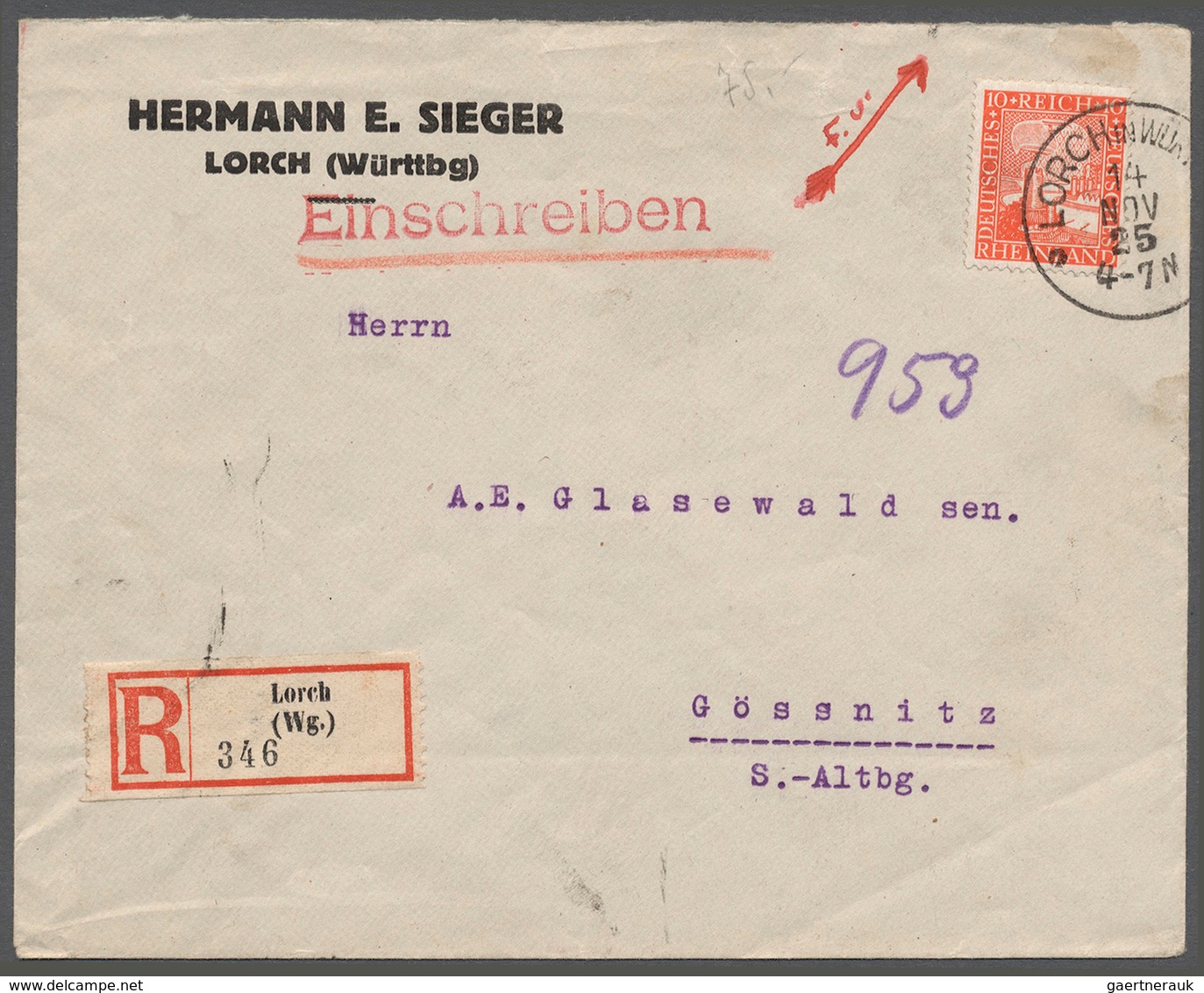 Deutsches Reich - Weimar: 1925, 3 Pfg. Reichsadler Mit Wasserzeichen 2 Y Im Senkrechten 10er-Block R - Andere & Zonder Classificatie