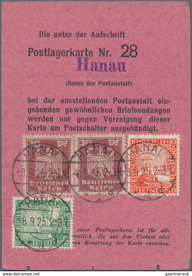 Deutsches Reich - Weimar: 1925, 30 Pf Reichsadler In MiF Mit 5 U. 10 Pf Rheinland Entwertet Mit DBS - Other & Unclassified