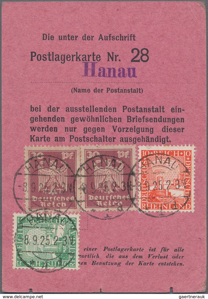 Deutsches Reich - Weimar: 1925, 30 Pf Reichsadler In MiF Mit 5 U. 10 Pf Rheinland Entwertet Mit DBS - Andere & Zonder Classificatie