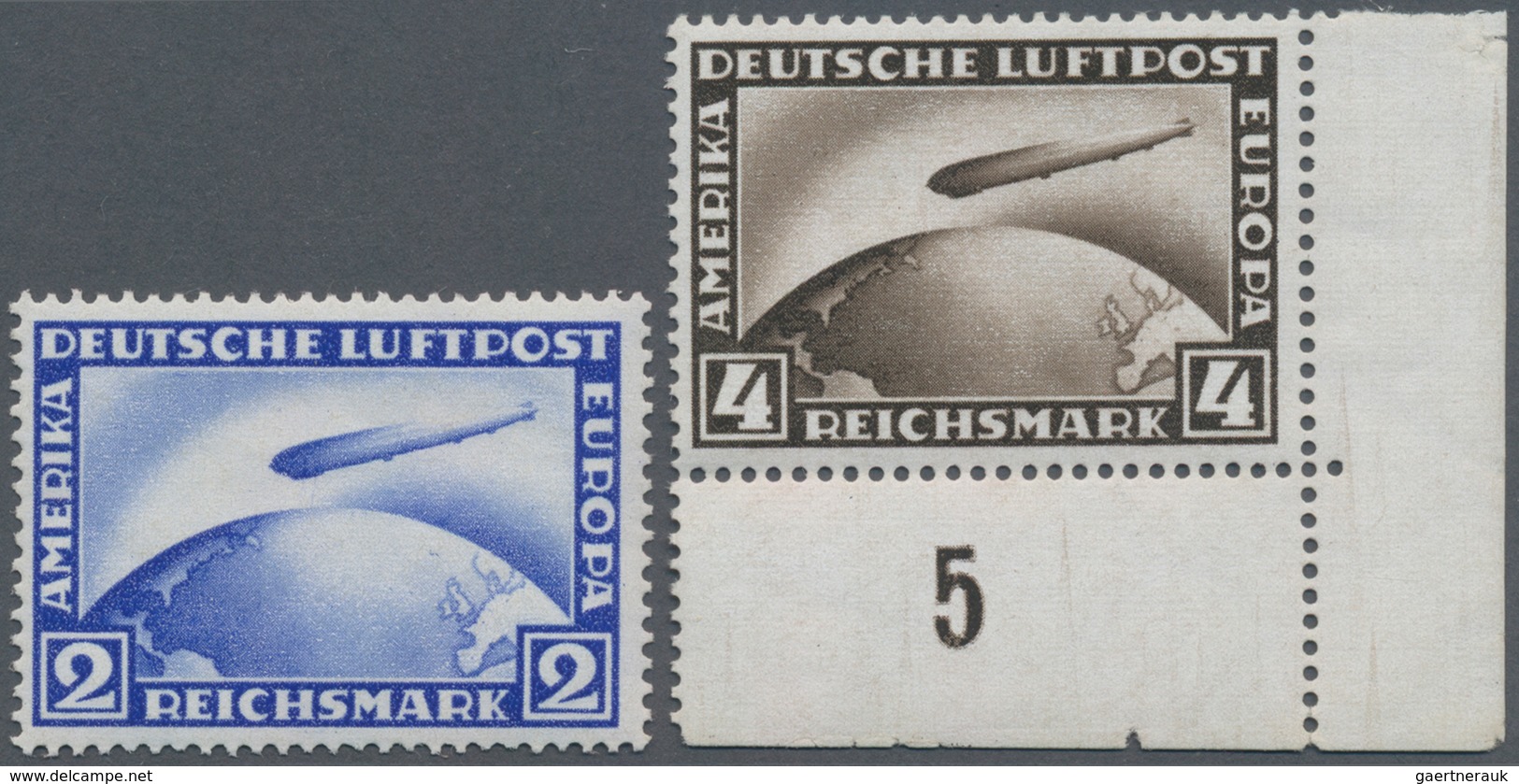 Deutsches Reich - Weimar: 1928, Flugpostmarken: Luftschiff "Graf Zeppelin L.Z. 157", 2 RM Und 4 RM, - Autres & Non Classés